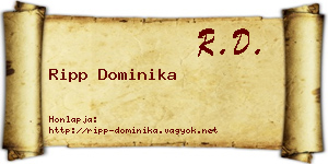 Ripp Dominika névjegykártya